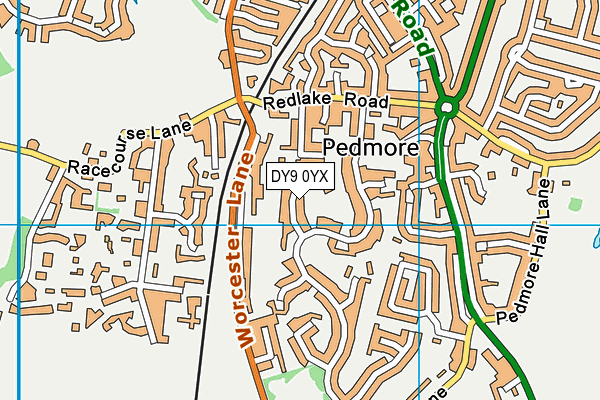 DY9 0YX map - OS VectorMap District (Ordnance Survey)