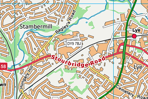 DY9 7BJ map - OS VectorMap District (Ordnance Survey)