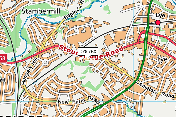 DY9 7BX map - OS VectorMap District (Ordnance Survey)