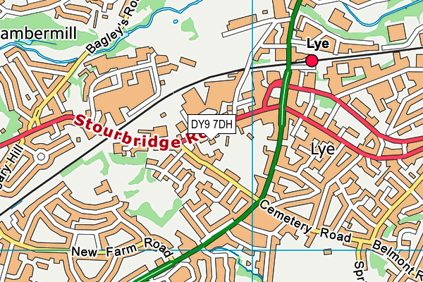 Lye Town Football Club map (DY9 7DH) - OS VectorMap District (Ordnance Survey)