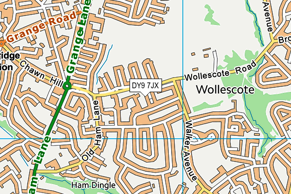 DY9 7JX map - OS VectorMap District (Ordnance Survey)