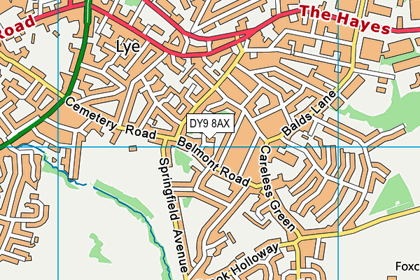 DY9 8AX map - OS VectorMap District (Ordnance Survey)