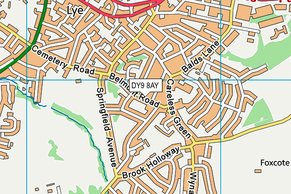 DY9 8AY map - OS VectorMap District (Ordnance Survey)