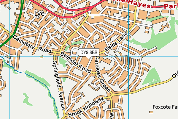 DY9 8BB map - OS VectorMap District (Ordnance Survey)