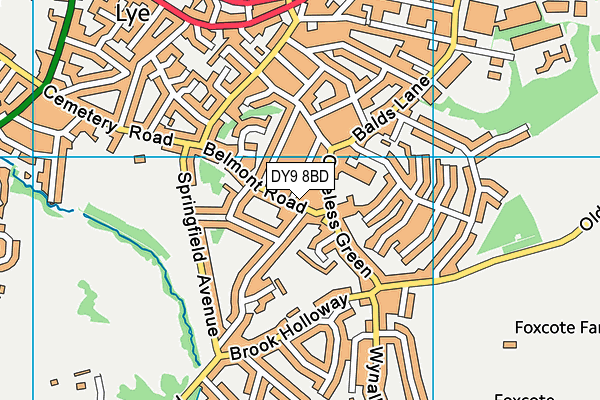 DY9 8BD map - OS VectorMap District (Ordnance Survey)