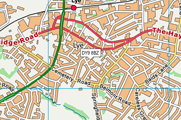 DY9 8BZ map - OS VectorMap District (Ordnance Survey)