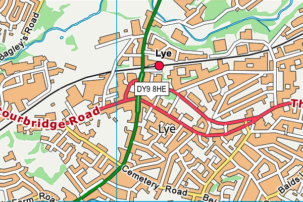 DY9 8HE map - OS VectorMap District (Ordnance Survey)