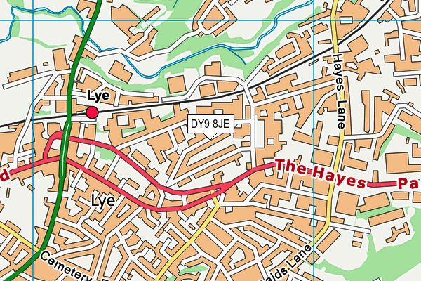 DY9 8JE map - OS VectorMap District (Ordnance Survey)