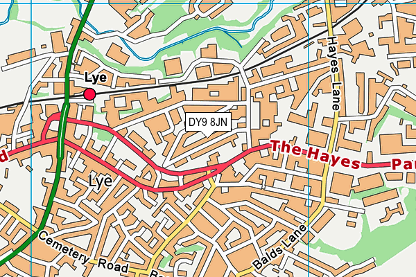 DY9 8JN map - OS VectorMap District (Ordnance Survey)