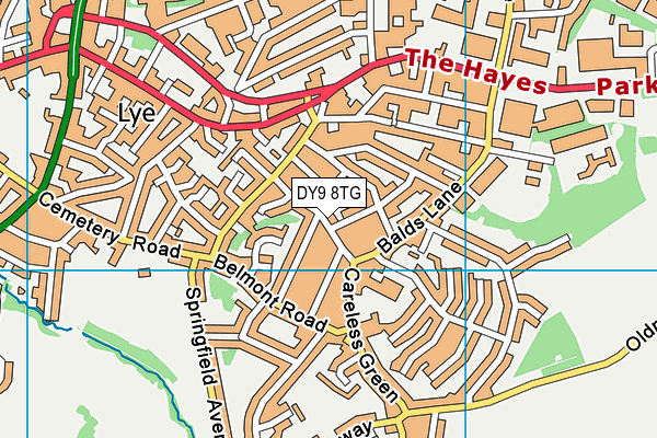 DY9 8TG map - OS VectorMap District (Ordnance Survey)