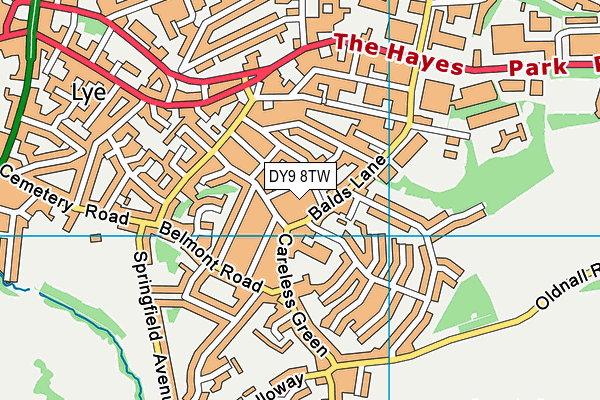DY9 8TW map - OS VectorMap District (Ordnance Survey)