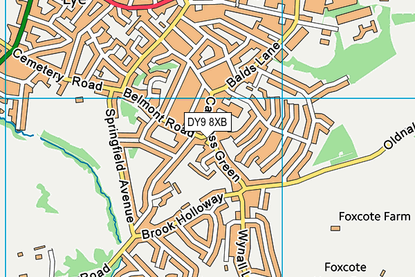 DY9 8XB map - OS VectorMap District (Ordnance Survey)
