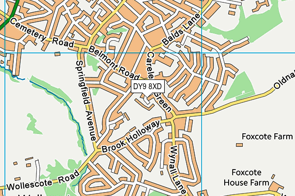 DY9 8XD map - OS VectorMap District (Ordnance Survey)