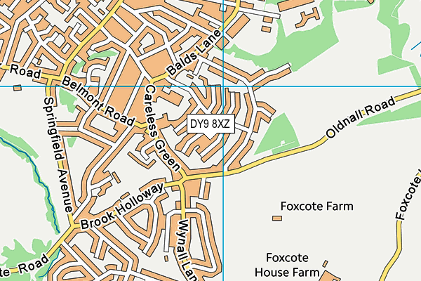 DY9 8XZ map - OS VectorMap District (Ordnance Survey)