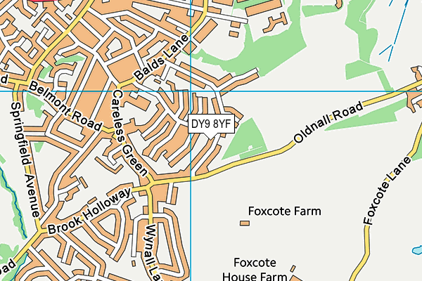 DY9 8YF map - OS VectorMap District (Ordnance Survey)
