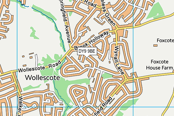 DY9 9BE map - OS VectorMap District (Ordnance Survey)