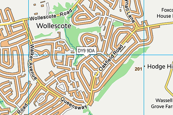 DY9 9DA map - OS VectorMap District (Ordnance Survey)