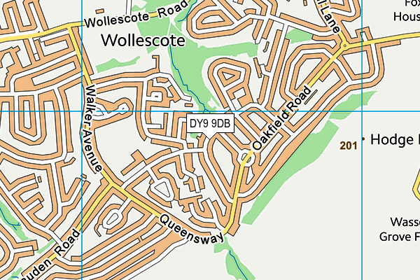 DY9 9DB map - OS VectorMap District (Ordnance Survey)