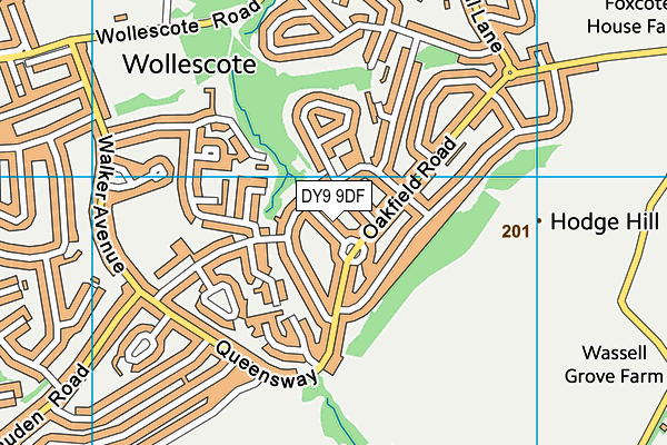 DY9 9DF map - OS VectorMap District (Ordnance Survey)