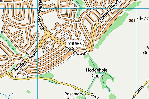 DY9 9HB map - OS VectorMap District (Ordnance Survey)
