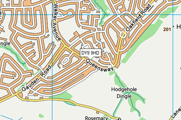 DY9 9HD map - OS VectorMap District (Ordnance Survey)
