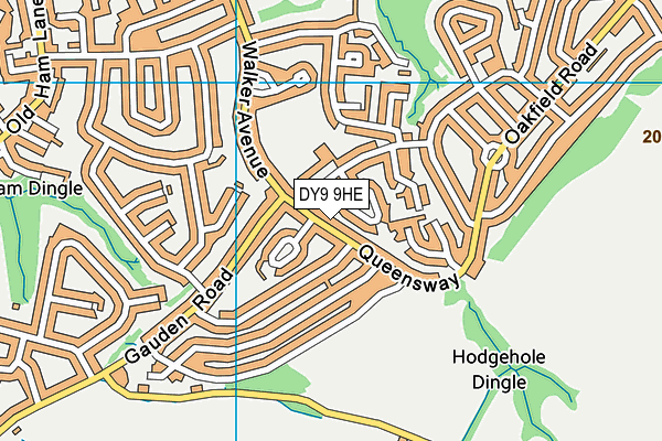 DY9 9HE map - OS VectorMap District (Ordnance Survey)
