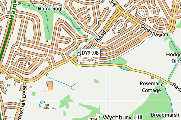 DY9 9JB map - OS VectorMap District (Ordnance Survey)