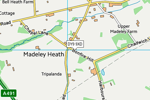 DY9 9XD map - OS VectorMap District (Ordnance Survey)