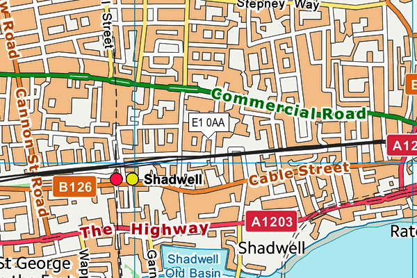 E1 0AA map - OS VectorMap District (Ordnance Survey)