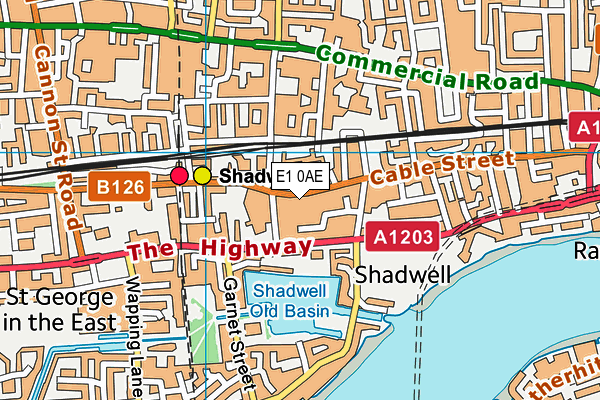 E1 0AE map - OS VectorMap District (Ordnance Survey)