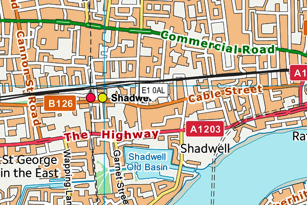 E1 0AL map - OS VectorMap District (Ordnance Survey)