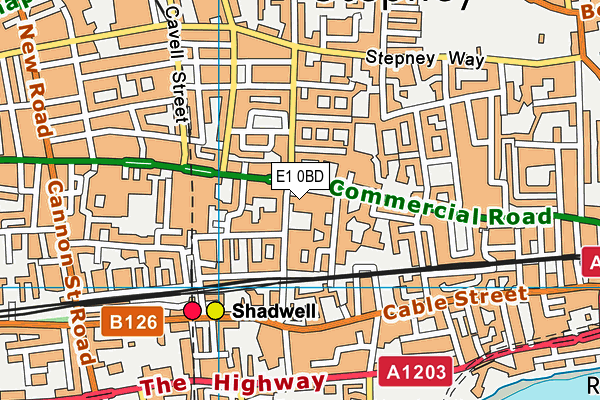 St Mary and St Michael Primary School map (E1 0BD) - OS VectorMap District (Ordnance Survey)
