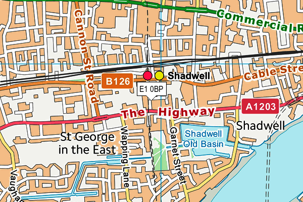 E1 0BP map - OS VectorMap District (Ordnance Survey)