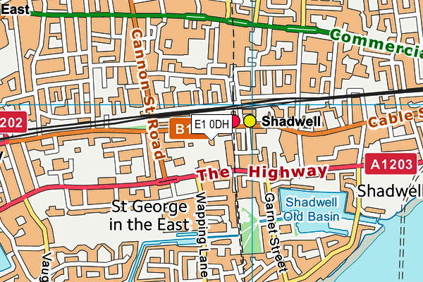 E1 0DH map - OS VectorMap District (Ordnance Survey)