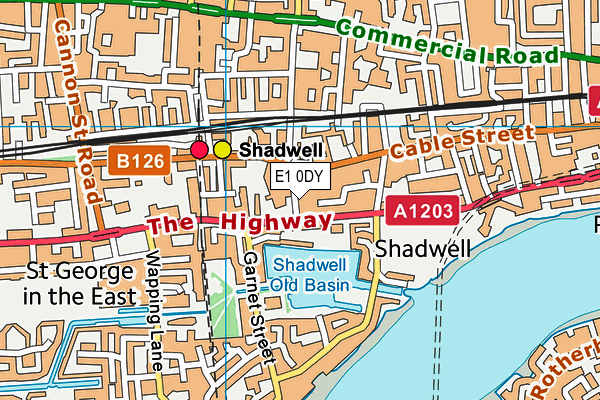 E1 0DY map - OS VectorMap District (Ordnance Survey)