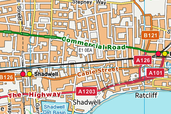 E1 0EA map - OS VectorMap District (Ordnance Survey)