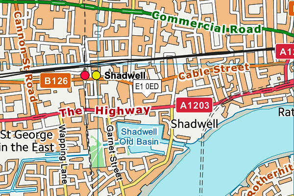 E1 0ED map - OS VectorMap District (Ordnance Survey)