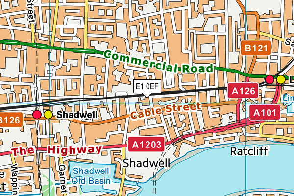 E1 0EF map - OS VectorMap District (Ordnance Survey)