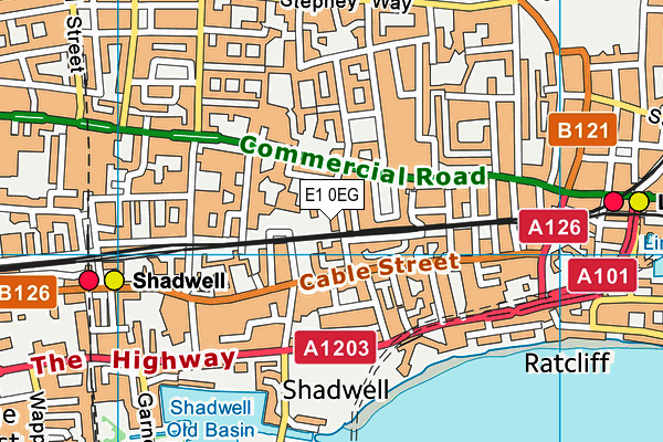 E1 0EG map - OS VectorMap District (Ordnance Survey)