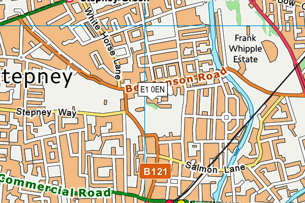 E1 0EN map - OS VectorMap District (Ordnance Survey)