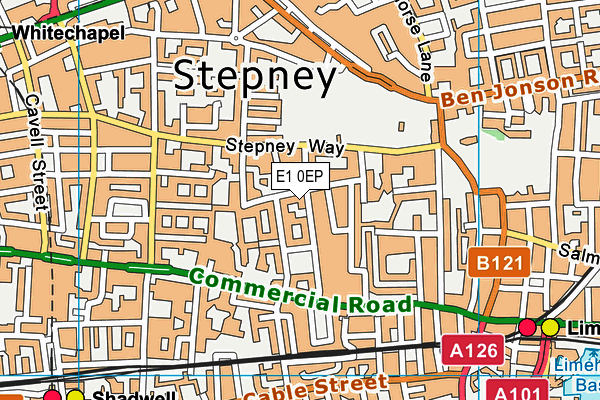 E1 0EP map - OS VectorMap District (Ordnance Survey)