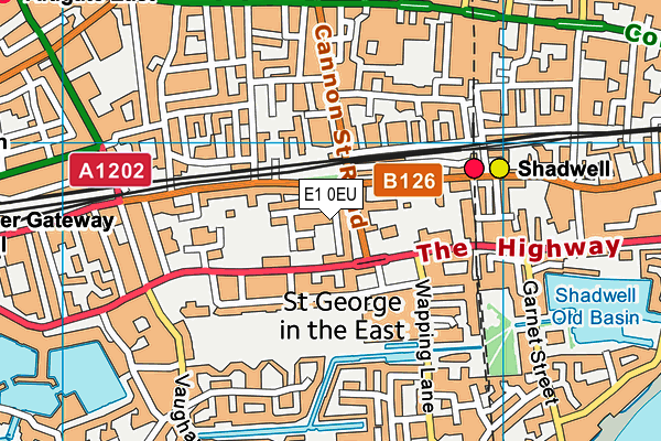 E1 0EU map - OS VectorMap District (Ordnance Survey)