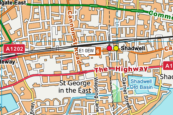 E1 0EW map - OS VectorMap District (Ordnance Survey)