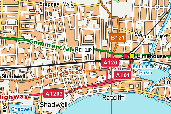 E1 0JP map - OS VectorMap District (Ordnance Survey)