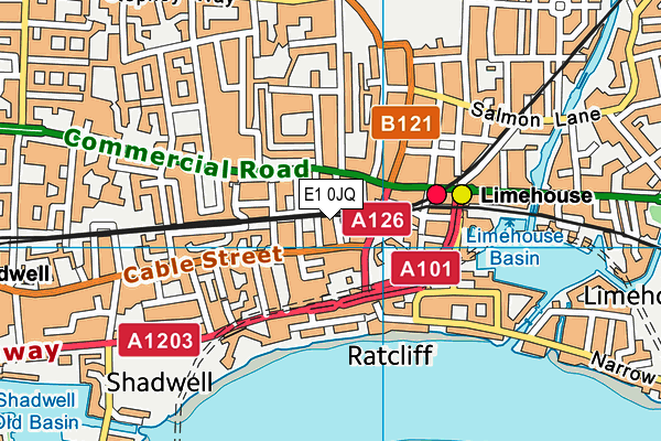 E1 0JQ map - OS VectorMap District (Ordnance Survey)