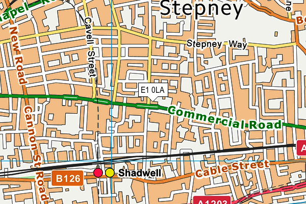 E1 0LA map - OS VectorMap District (Ordnance Survey)