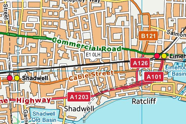 E1 0LH map - OS VectorMap District (Ordnance Survey)