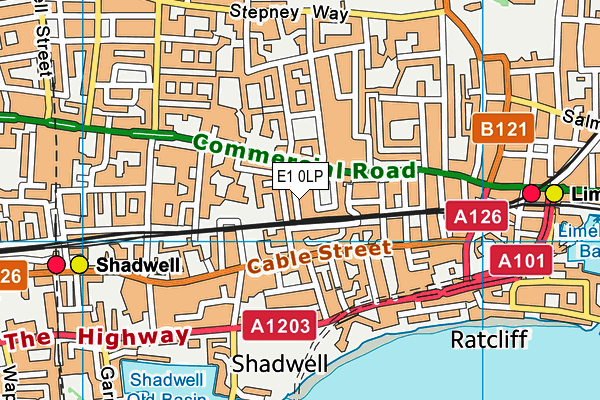 E1 0LP map - OS VectorMap District (Ordnance Survey)