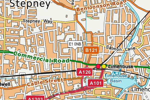 E1 0NB map - OS VectorMap District (Ordnance Survey)