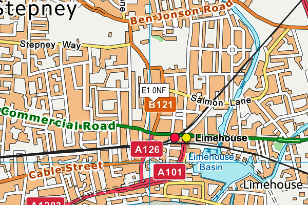 E1 0NF map - OS VectorMap District (Ordnance Survey)